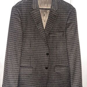 Nautica Charcoal and Black Checkered Blazer